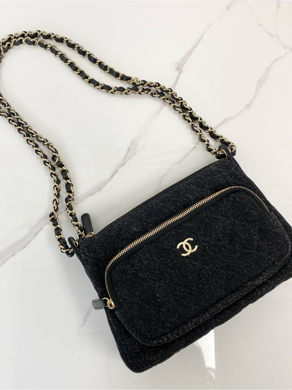 Chanel Denim Chain Shoulder Bag